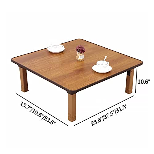 Square Folding Table Wood Coffee Table,Japanese Floor Table Low Table for Sitting On The Floor,Small Foldable Dining Table Tea Table Meditation Table Kotatsu Table