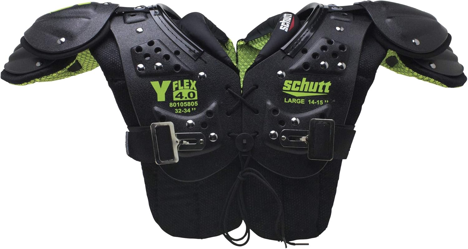 Schutt Y-Flex 4.0 Shoulder Pads, Football, Black, X-Large