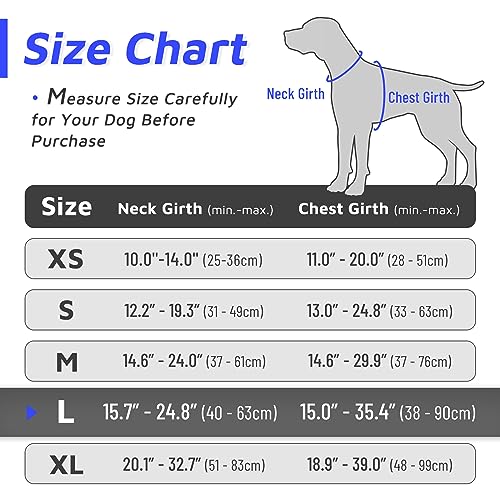 Eagloo Dog Harness for Large Dogs, No Pull Service Vest with Reflective Strips and Control Handle, Adjustable and Comfortable for Easy Walking, No Choke Pet Harness with 2 Metal Rings, Black, L