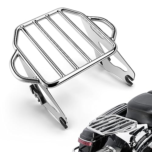 Amazicha Detachable Two UP Luggage Rack Motorcycle Rear Mounting Rack Compatible for Harley Touring Street Glide Electra Glide Road King 2009-2024 (Gloss Black)