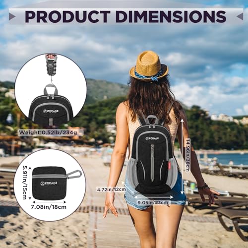 ZOMAKE 10L Small Hiking Backpack for Women Men - Lightweight Packable Hiking Daypack - Tear Resistant Foldable Day Pack for Travel Camping Outdoor Sports(Pink)