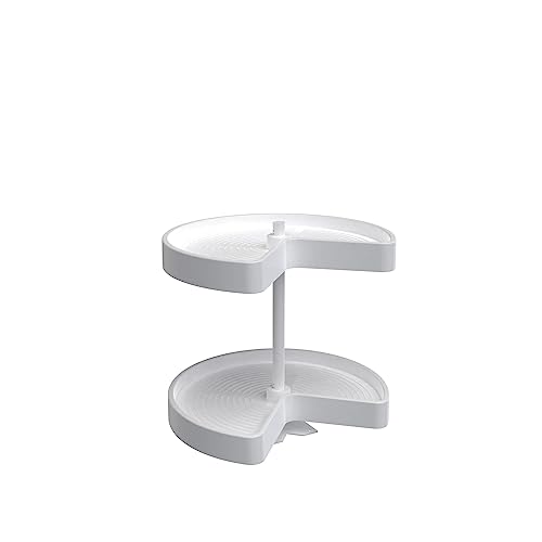 Rev-A-Shelf - LD-2472-18BM-11-1- 18 in. White Polymer Kidney Shape Bottom Mount 2-Shelf Lazy Susan Set