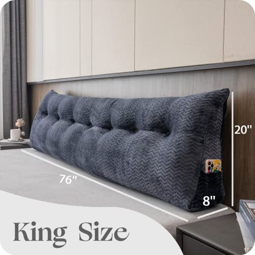 Large Bolster Triangular Headboard Wedge Backrest Positioning Support Bed Rest Reading Pillows Headboard Wedge Pillows for Day Bed Bunk Bed with Removable Cover