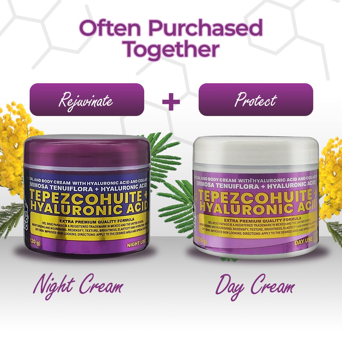 Tepezcohuite + Hyaluronic Acid ULTRA PREMIUM Night Face Cream (JUMBO SIZE)