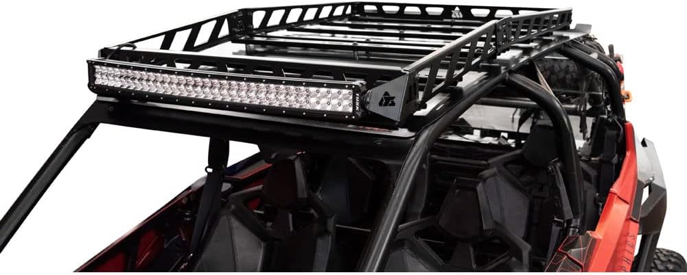 Tusk UTV Adventure Roof Rack Rack with Tusk V2 Curved 30 inch Light Bar for POLARIS RZR Turbo R 4 Sport 2022