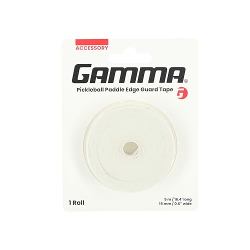Gamma Pickleball Paddle Edge Guard Tape - Durable Paddle Protection -White, Black