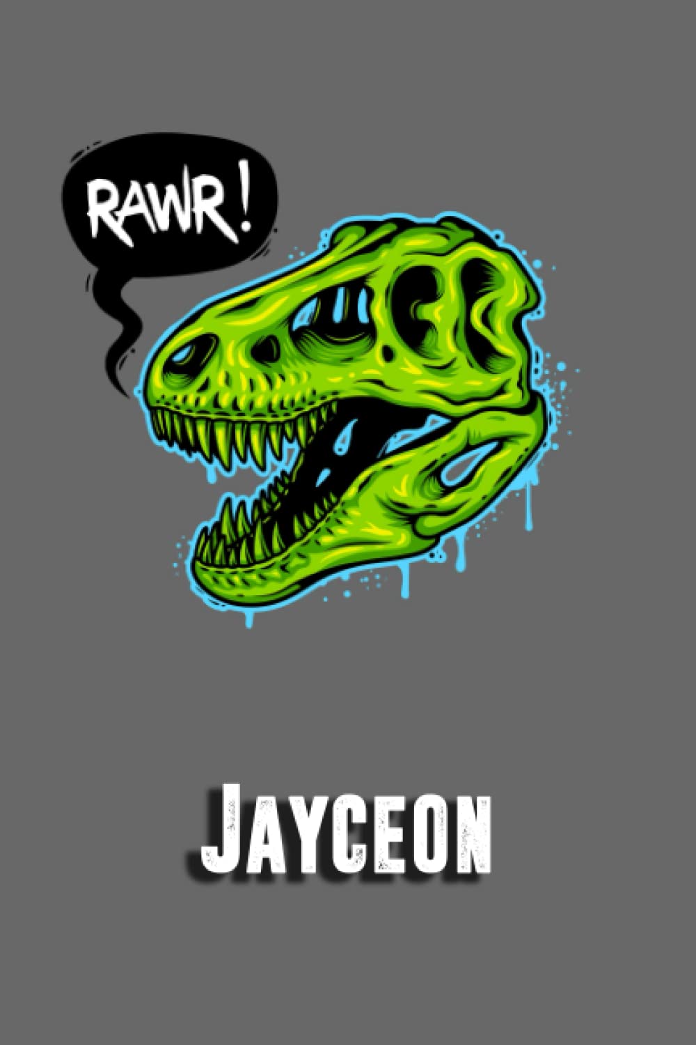 Jayceon:Draw and Write Journal for Boys Kids: Cool Dinosaur Dino Rawr Journal for Boys Kids, Personalized Name Journal for Boys, Happy Birthday Gift ... for Boys 6x9 Half Blank Half Lined Pages