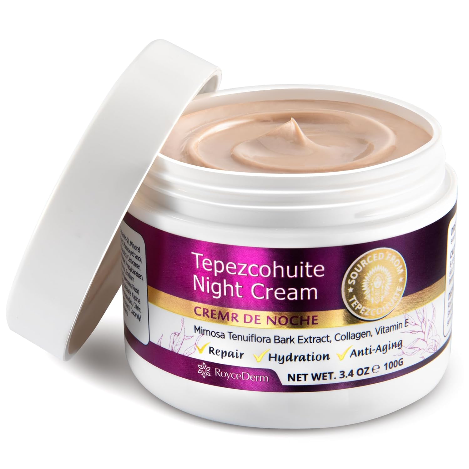 Tepezcohuite Night Cream for Face: Facial Night cream for Women Anti-Aging Skin Repair Moisturizing with Tepezcohuite Extract - Deep Hydrating Non-greasy For Skin Renewing - 120g