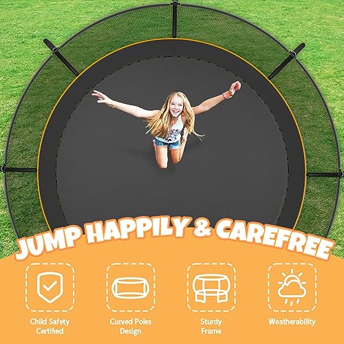 12FT 14FT Trampoline, Outdoor Trampolines for Kids and Adults,