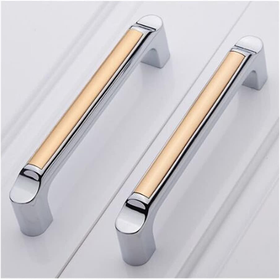 Stylish Cabinet Handle Black Cabinet Drawer Pull Knob Chrome Dresser Cupboard Handle Silver Black Modern Fashion Furniture Hardware Handle 128mm Furniture Cabinet Accessories