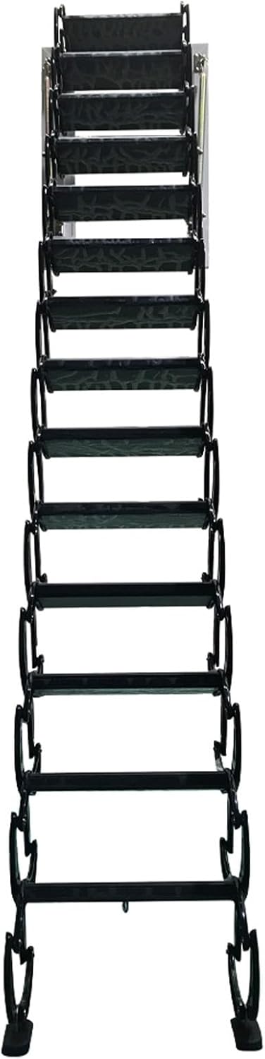 TECHTONGDA Attic Steps Pull Down 14 Steps Attic Stairs Folding Ladder Loft Stair Wall Mounted Mg-Al Alloy Attic Access Ladder Pull Down from Wall with 11.5 ft Height and 660lb Capacity for Home Refit