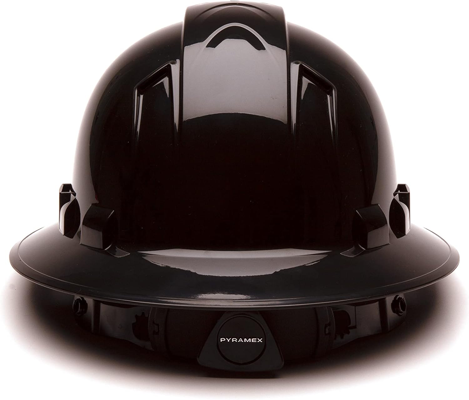 Pyramex Ridgeline Full Brim Hard Hat 4 Point Ratchet Vented Black