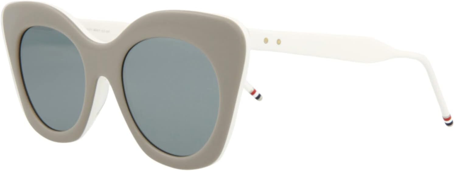 Sunglasses THOM BROWNE TB 508 B-GRY-WHT Grey-White w/ Dark Grey-Silver Flash Mir