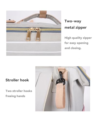 Diaper Bag Backpack, Waterproof Travel Backpack with 3 Insulated Pockets and a Wet Pocket and Stroller Straps (Black)