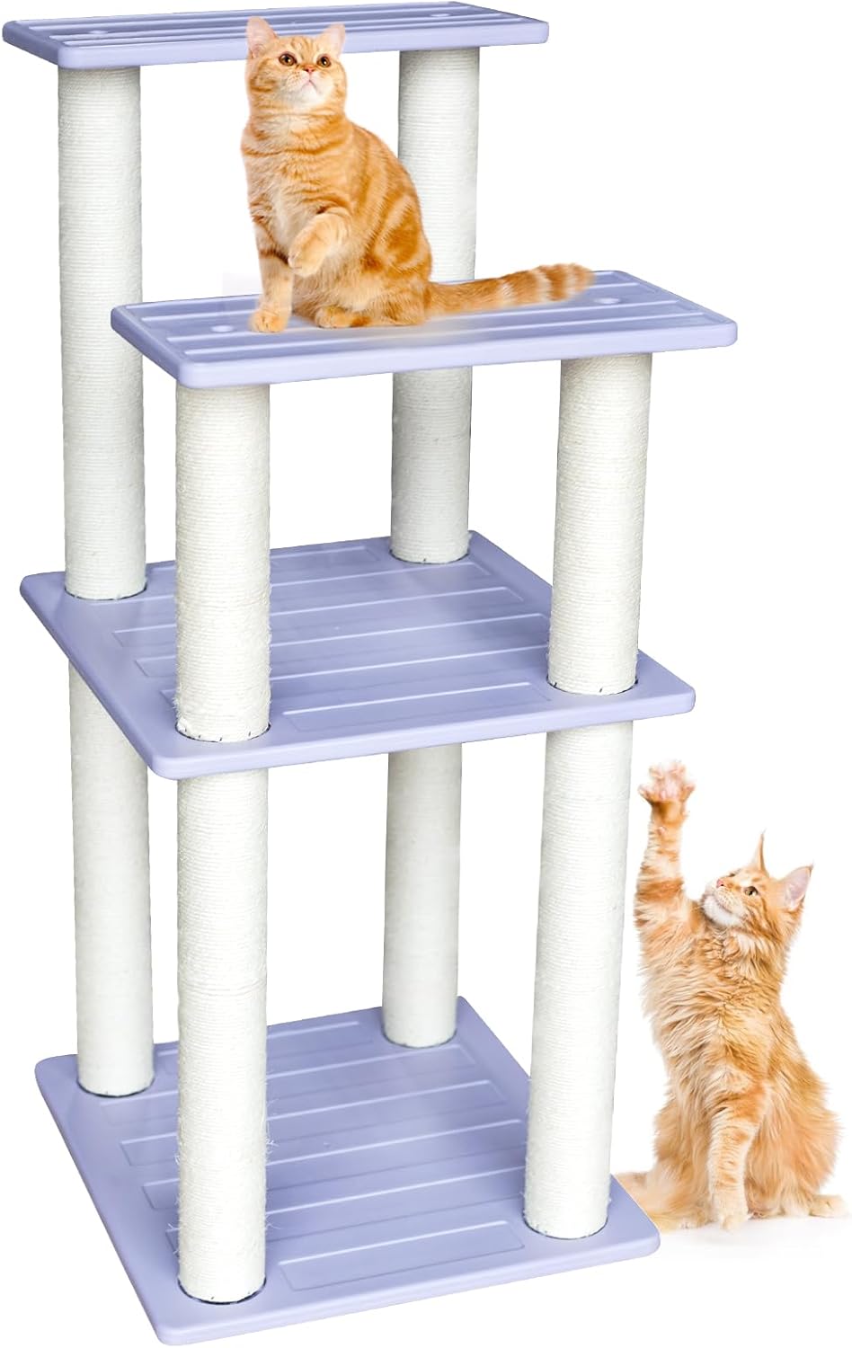 63 Inches Outdoor Cat Tower, Large Multi Level Cat Tree with Big Polypropylene Rope Scratching Posts for Indoor and Outdoor Cats