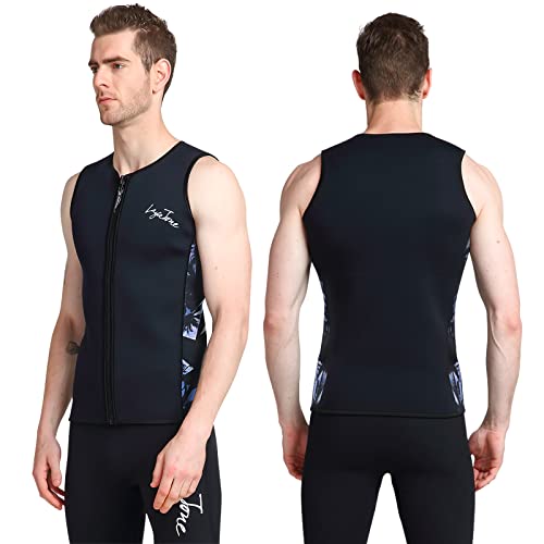 LayaTone Wetsuit Vest Mens Womens 2mm Neoprene Sleeveless Wet Suit Tops with Front Zipper, for Swimming Diving Surfing Snorkeling Canoeing