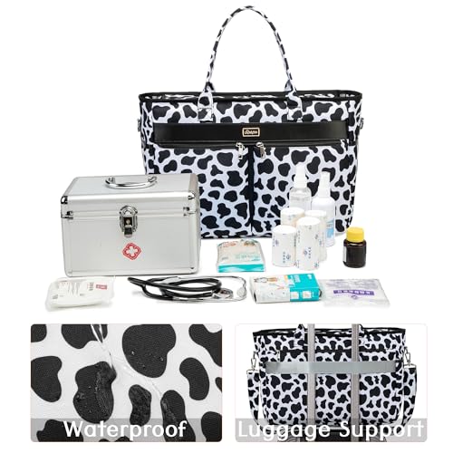 Rabjen Nurse Tote Bag, Laptop Work Bag, Medical Supplies Shoulder Bag for Home Health Care and nursing student