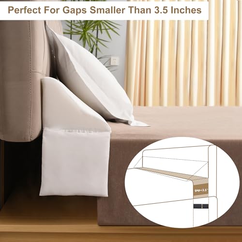 Vekkia Full Size Bed Wedge Pillow/Headboard Pillow Wedge/Mattress Wedge,Bed Gap Filler to Close Gap (0-6