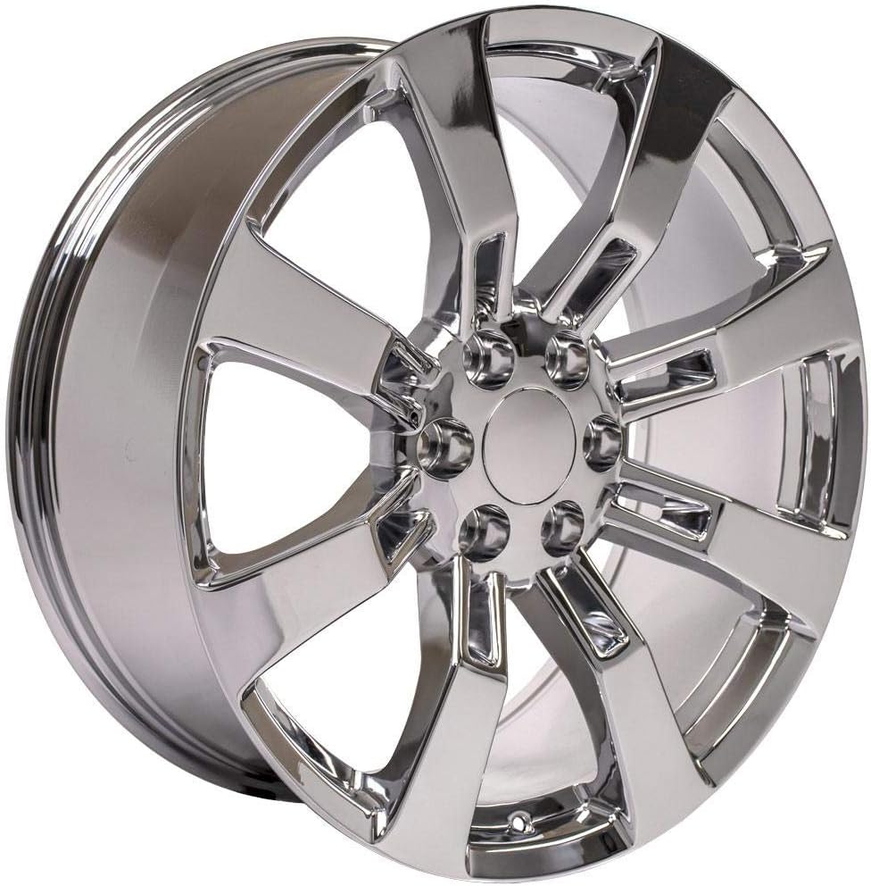 OE Wheels LLC 22 inch Rim Fits 6x139.7 Silverado Suburban Tahoe Sierra Yukon Escalade CA82 22x9 Chrome Wheels Hollander: 5409