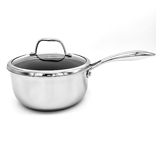 Cooksy 6.0 Quart Hexagon Surface Hybrid Stainless Steel Stock Pot with Lid