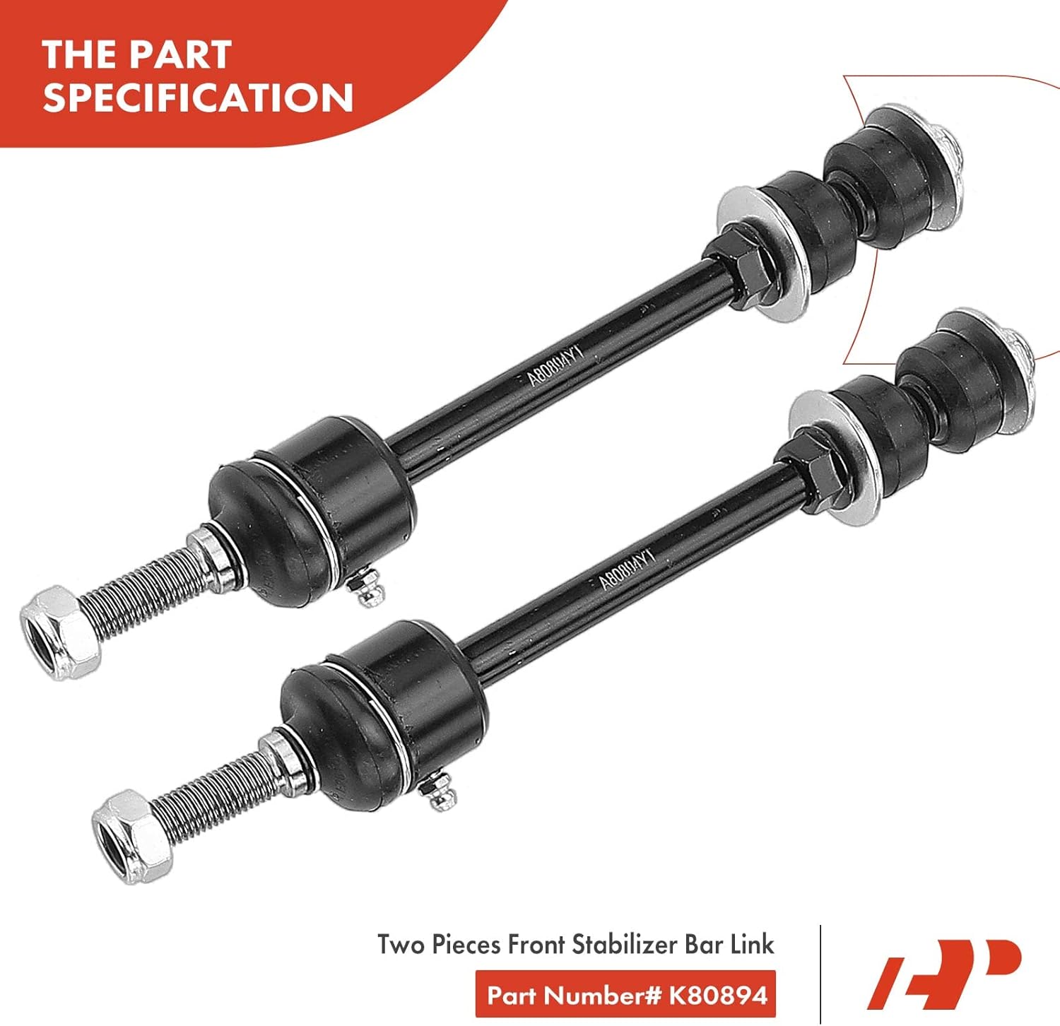 A-Premium Set of 10, Front Upper Control Arm, Sway Bar Link, Lower Ball Joint, Inner Outer Tie Rod End, Compatible with Dodge Ram 1500 2006 2007 2008, 4WD Only