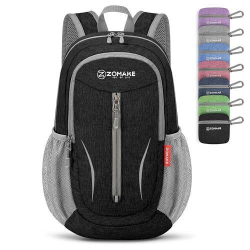 ZOMAKE 10L Small Hiking Backpack for Women Men - Lightweight Packable Hiking Daypack - Tear Resistant Foldable Day Pack for Travel Camping Outdoor Sports(Pink)