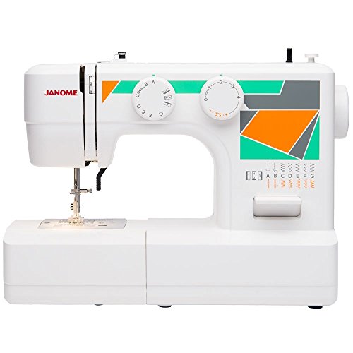 Janome MOD-19 Easy-to-Use Sewing Machine with 19 Stitches, Automatic Needle Threader and 5-Piece Feed Dogs,white