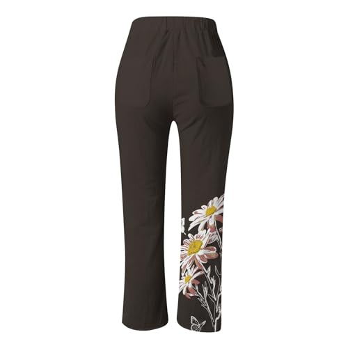 Women Linen Summer Loose Pant Trousers Low Waist Wide Leg Slim Fit Pant Trousers Office