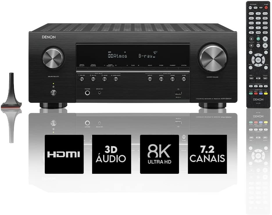 Denon AVR-S960H 8K Ultra HD 7.2 Channel (90Watt X 7) AV Receiver 2020 Model - Built for Gaming, Music Streaming, 3D Audio & Video, Alexa + HEOS, Black