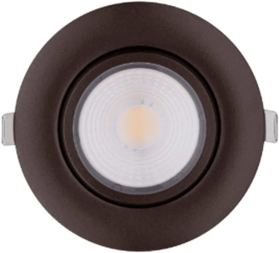 Goodlite 4 Inch LED Gimbal Round Bronze Recessed 14w 1100 Lumens (120W Eqv) with Junction Box for New Or Old Construction IC-Rated, Dimmable, Selectable Color Temperature 27K,30K,35K,41K,50K.
