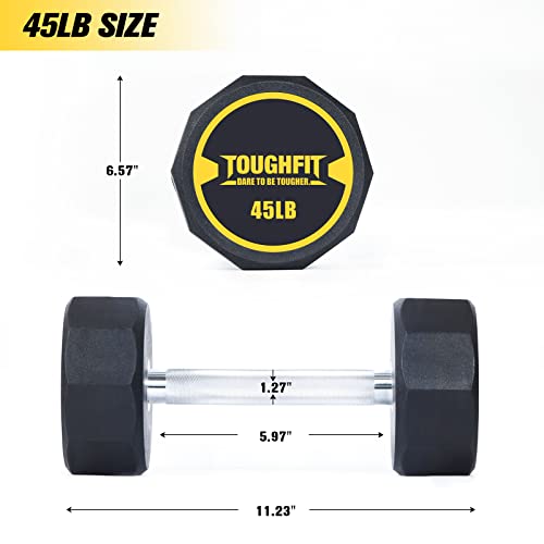 5-520LBS Dumbbell Sets With Optional Rack- PEV Coated & Non-slip knurl Iron Handle - Free Weights for Strength Training Full Body, Decagon Dumbbells for Home Gym, Workouts…