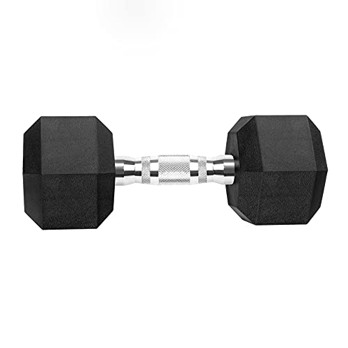Hex Dumbbells Rubber Coated Cast Iron Hex Black Dumbbell Free Weights for Exercises