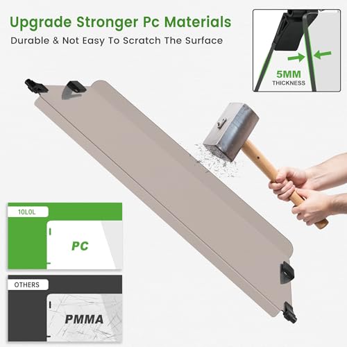 10L0L Golf Cart Windshield for Club Car DS Gas or Electric (2000-UP Models), Shatterproof and Foldable- Tinted