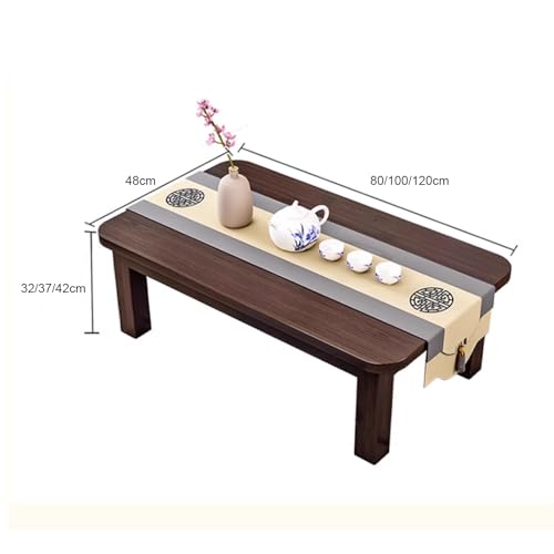 Japanese Tea Table, Bamboo Table for Bed Tray, Laptop Table Multifunctional Low Table, for Living Room, Dining Room, Tea