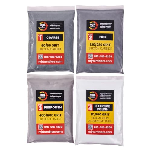 MJR Tumblers Refill Grit Kit for 10 LB Rock Tumblers Silicon Carbide Aluminum Oxide Media Polish