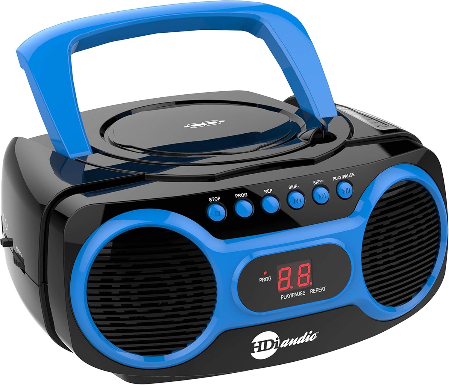Sport Portable Stereo CD Boombox CD-518 Blue Sport CD Player with AM/FM Radio and Aux Line-in Boombox Black/Blue