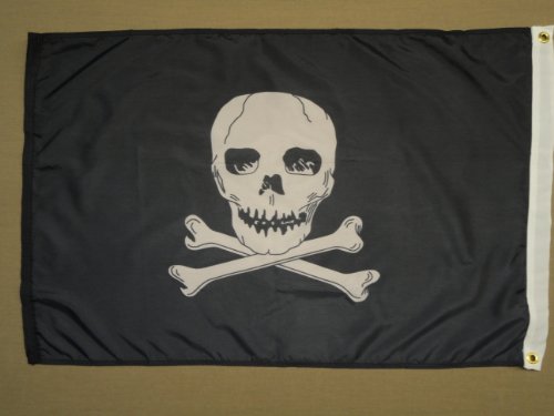 Annin Flagmakers Jolly Roger Flag with Nylon-Dyed Design, 3 x 5 Feet (Model 379375)