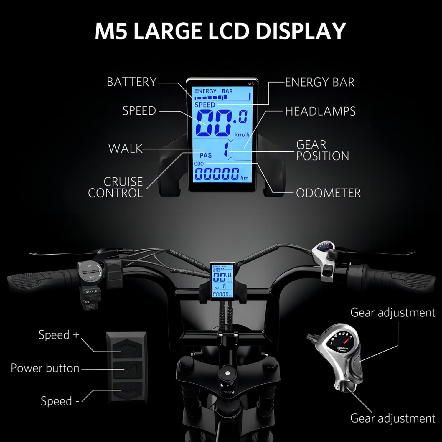 V8 Electric Bike for Adults, 20