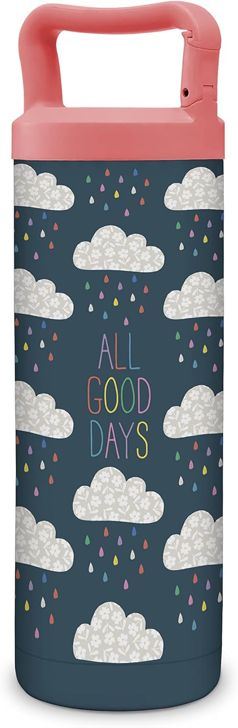 Studio Oh! Insulated Water Bottle - 20-Ounce Snap-Hook Stainless Steel Water Bottles - BPA-Free All Good Days