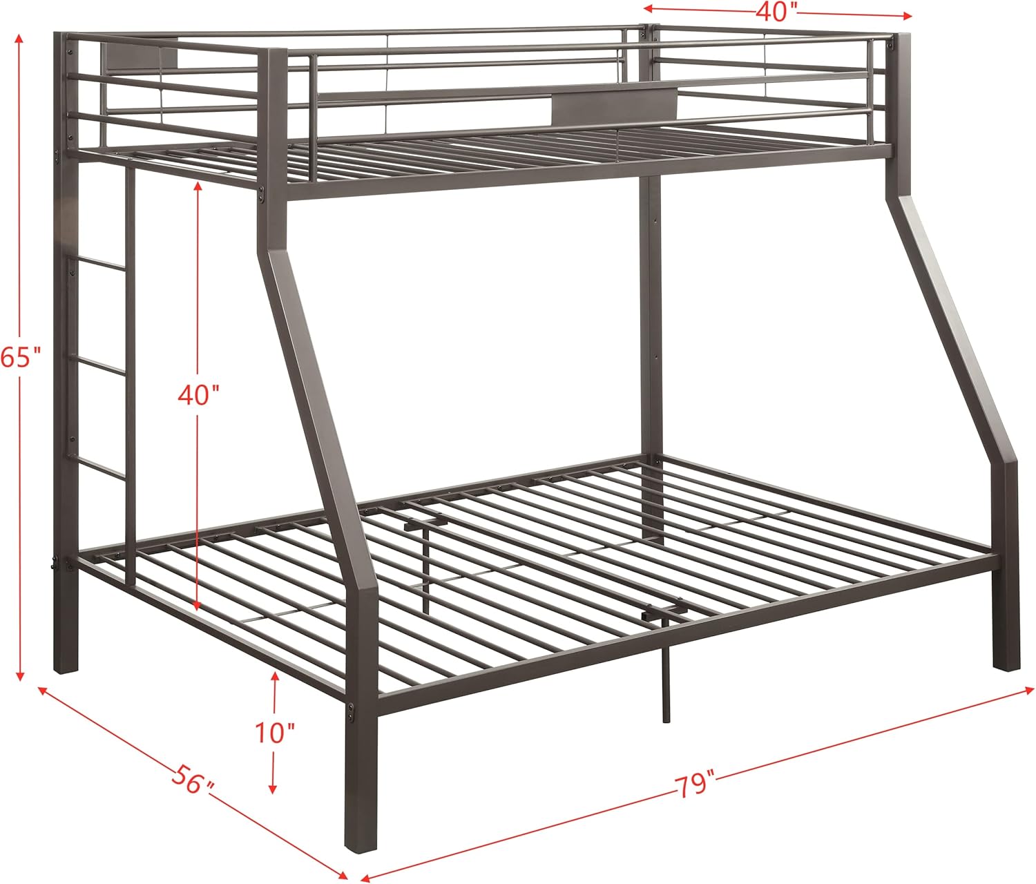 Bellemave Twin Over Full Metal Bunk Bed, for Kids Teens Adults (Sandy Brown)