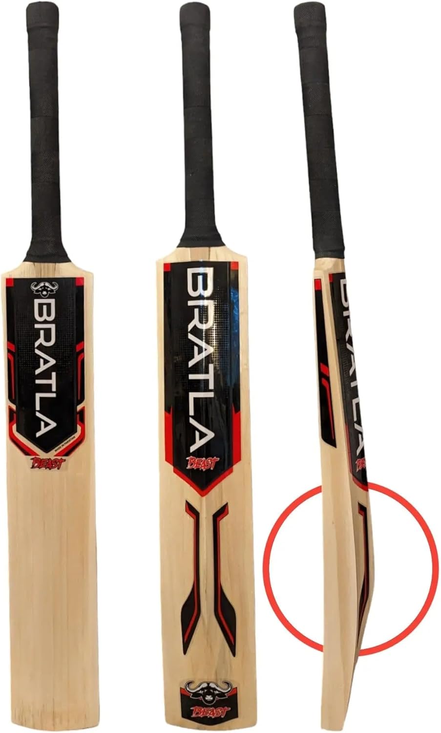 Beast Hard Tennis Cricket Bat Kashmir Willow Soft Tapeball Heavy Tennis Cricket Bat - Adult Size, Lightweight Wooden Tapeball Cricket Bat