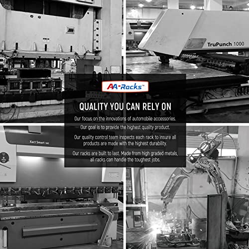 AA-Racks Model X27 Rain-Gutter Van Roof Rack Square 2 Bar Set Steel Rack with Ladder Stoppers (Black)