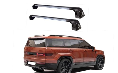 Cobra Roof Rack Crossbars Fit 2024-2025 Santa Fe Raised Side Rails - No Power Sunroof Only - Lockable Cross Bars for Cargo Box, Bike Carrier Silver CJ4035