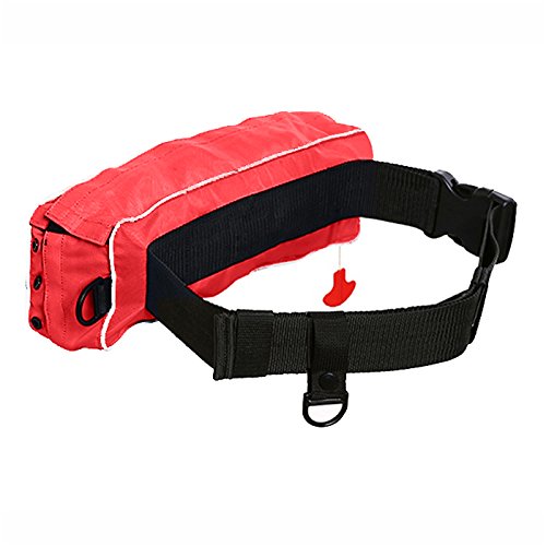 Top Safety Life Belt Pack with Whistle - Auto Inflatable Slim Waist Belt Life Vest Preserver PFD for Boating Fishing Sailing Kayaking Surfing Paddling Rafting Swimming - Adjustable Life Saving Vest