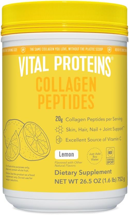 Vital Proteins Collagen Peptides Powder, Promotes Hair, Nail, Skin, Bone and Joint Health, Lemon 26.5 Ounce