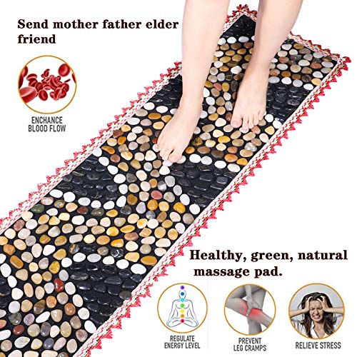 Foot Massager mat，Natural Stone Foot Acupressure Mat - Reflexology & Relaxation Tool for Tired Feet，Best Gifts for Elders
