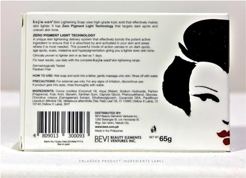 Kojie San Skin and Body Soap – Original Kojic Acid, Dark Spot Remover Soap Bar with Coconut & Tea Tree Oil – 135g x 1 Bar