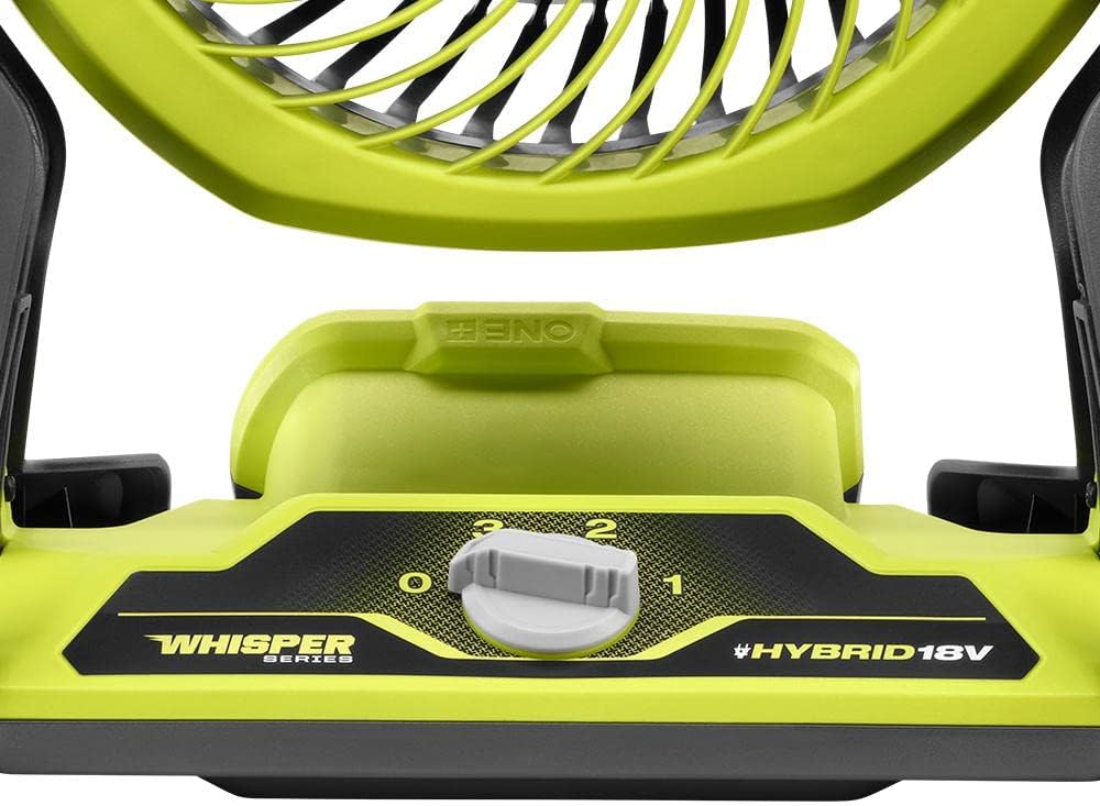 Ryobi 18-Volt ONE+ Hybrid Portable Fan(P3320) with P163 Lithium-Ion Battery(2.00Ah) and Charger