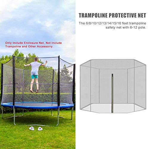 Trampoline spares Replacement Trampoline Safety Net 6ft 8ft 10ft 12ft Garden Trampoline Replacement Net Breathable, Weather-Resistant Safe Nylon Trampoline Protection Net,14 ft for 8 poles