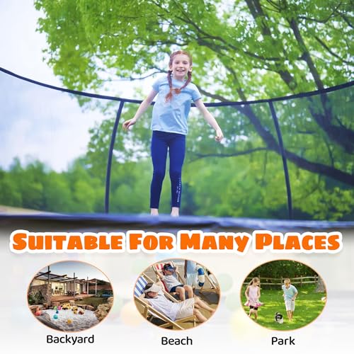 Trampoline 8FT 10FT 12FT 14FT 16FT, Recreational Trampolines with Enclosure Net and Ladder, Outdoor Anti-Rust Trampolines for Kids and Adults, ASTM Approved